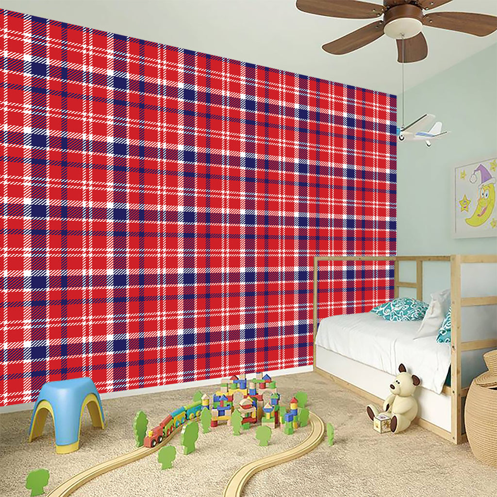 4th of July American Plaid Print Wall Sticker