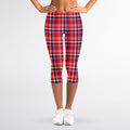 4th of July American Plaid Print Women's Capri Leggings