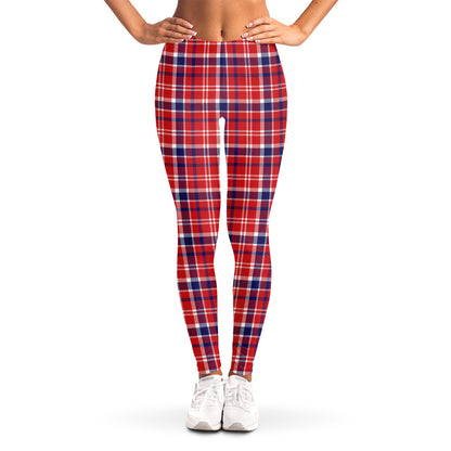 4th of July American Plaid Print Women's Leggings