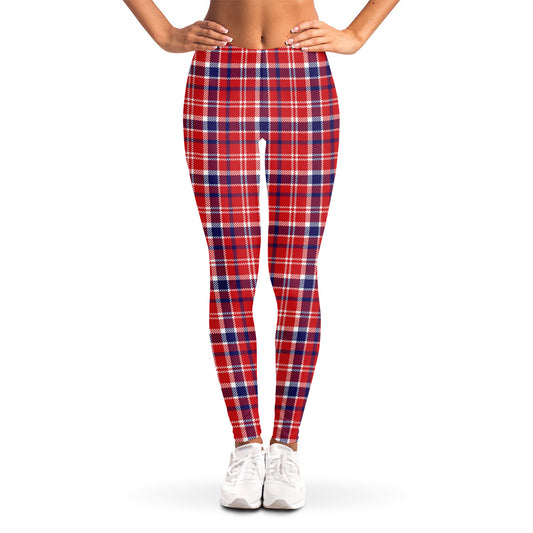 4th of July American Plaid Print Women's Leggings