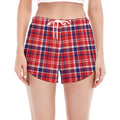 4th of July American Plaid Print Women's Split Running Shorts