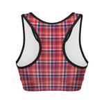 4th of July American Plaid Print Women's Sports Bra