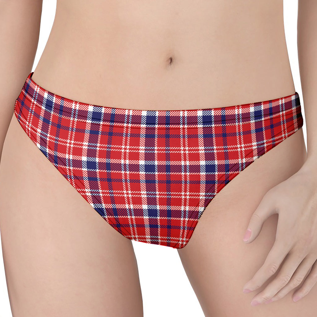 4th of July American Plaid Print Women's Thong