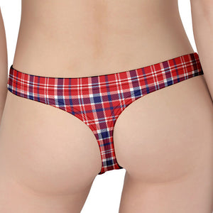 4th of July American Plaid Print Women's Thong