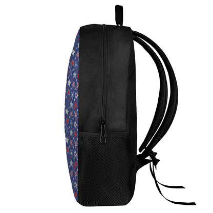 4th of July American Star Pattern Print 17 Inch Backpack