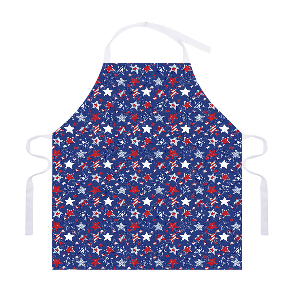 4th of July American Star Pattern Print Adjustable Apron