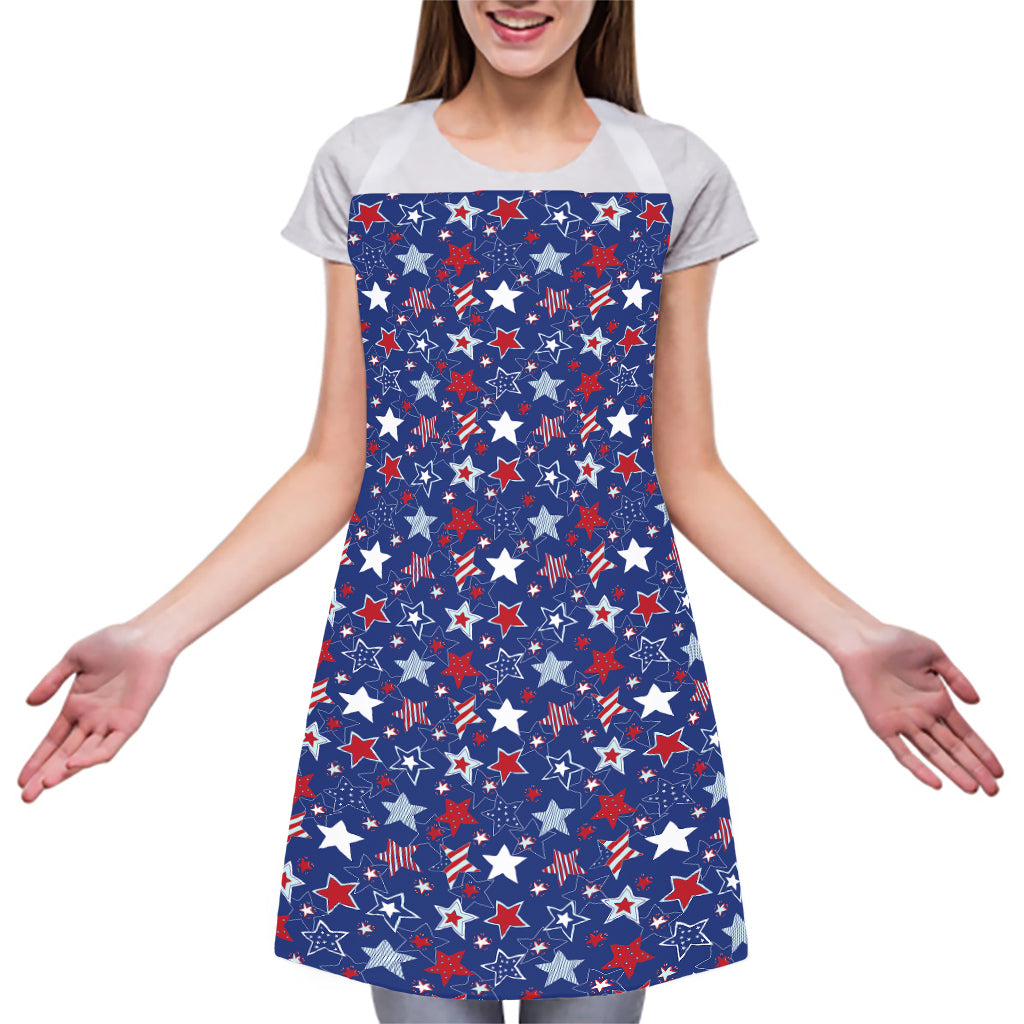4th of July American Star Pattern Print Adjustable Apron