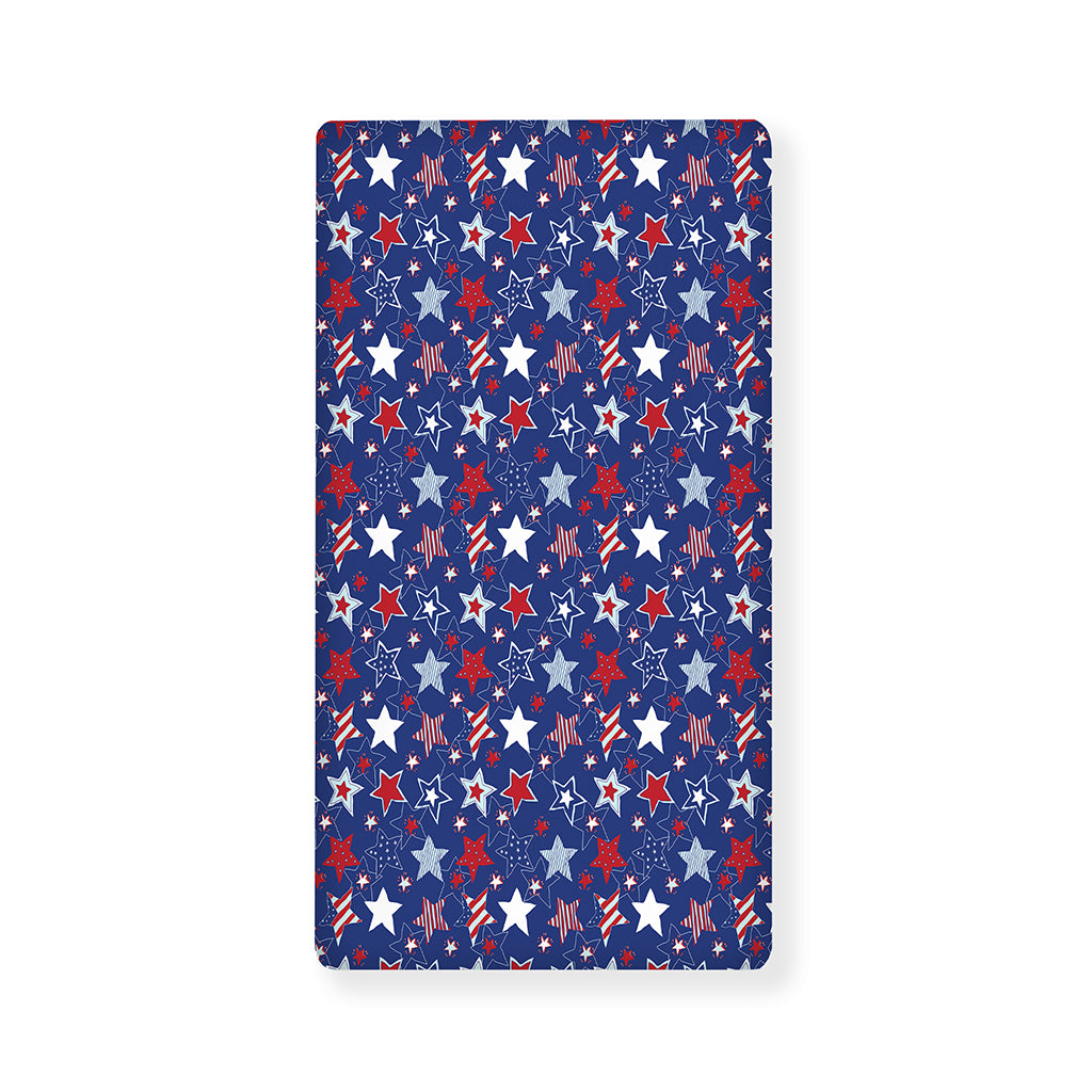 4th of July American Star Pattern Print Baby Crib Sheet