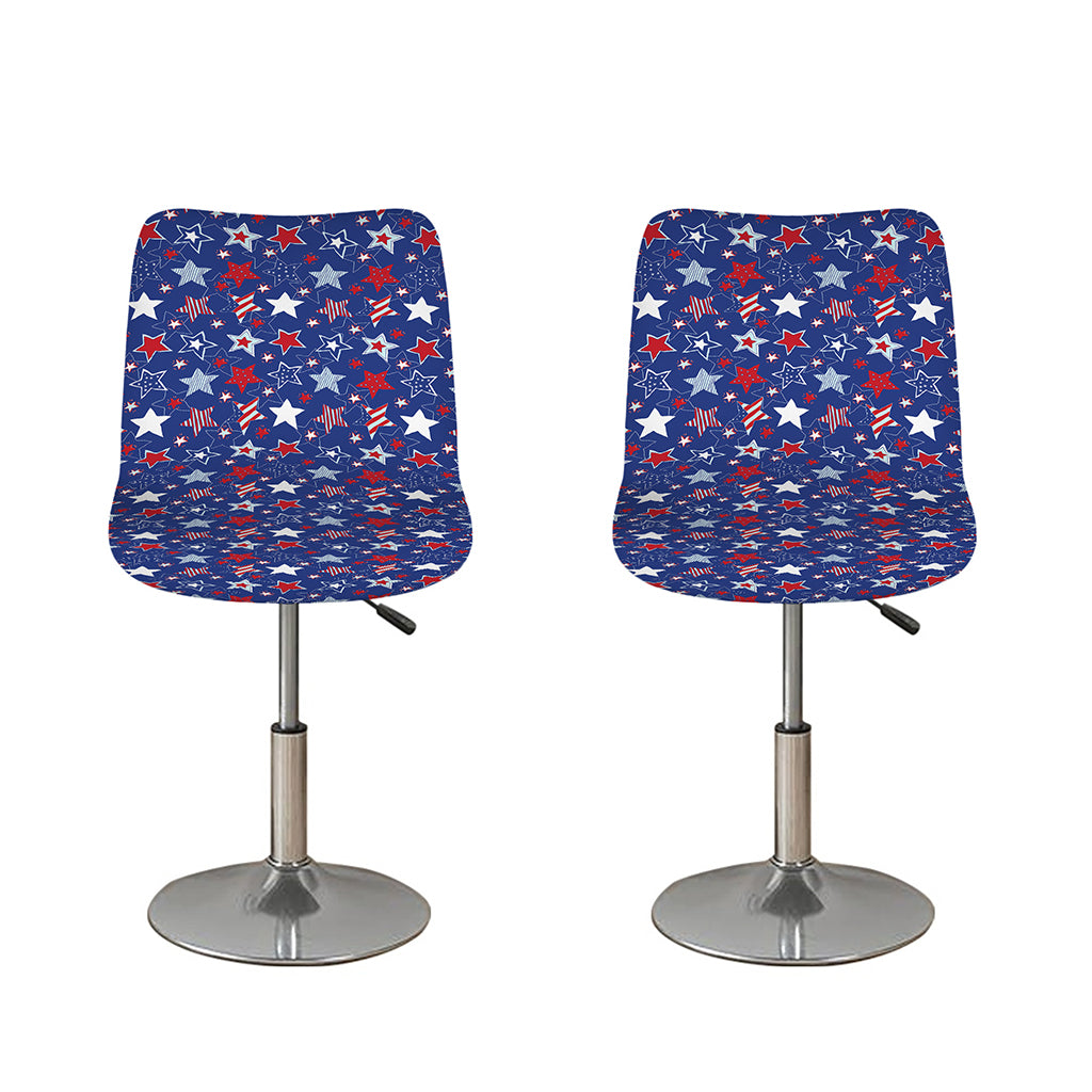 4th of July American Star Pattern Print Bar Stool Covers