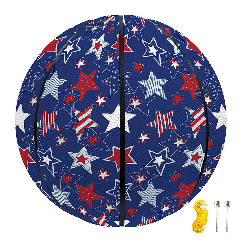 4th of July American Star Pattern Print Basketball