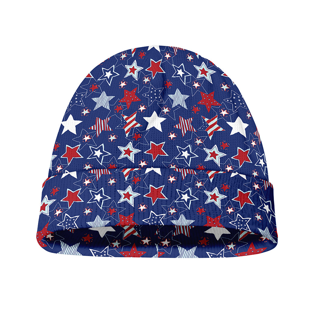4th of July American Star Pattern Print Beanie
