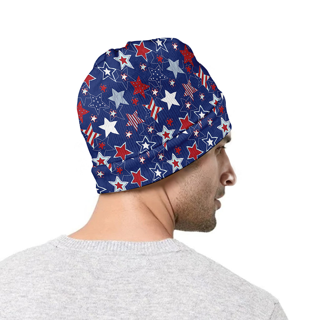 4th of July American Star Pattern Print Beanie