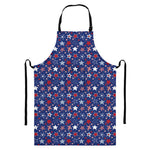 4th of July American Star Pattern Print Bib Apron With Pocket
