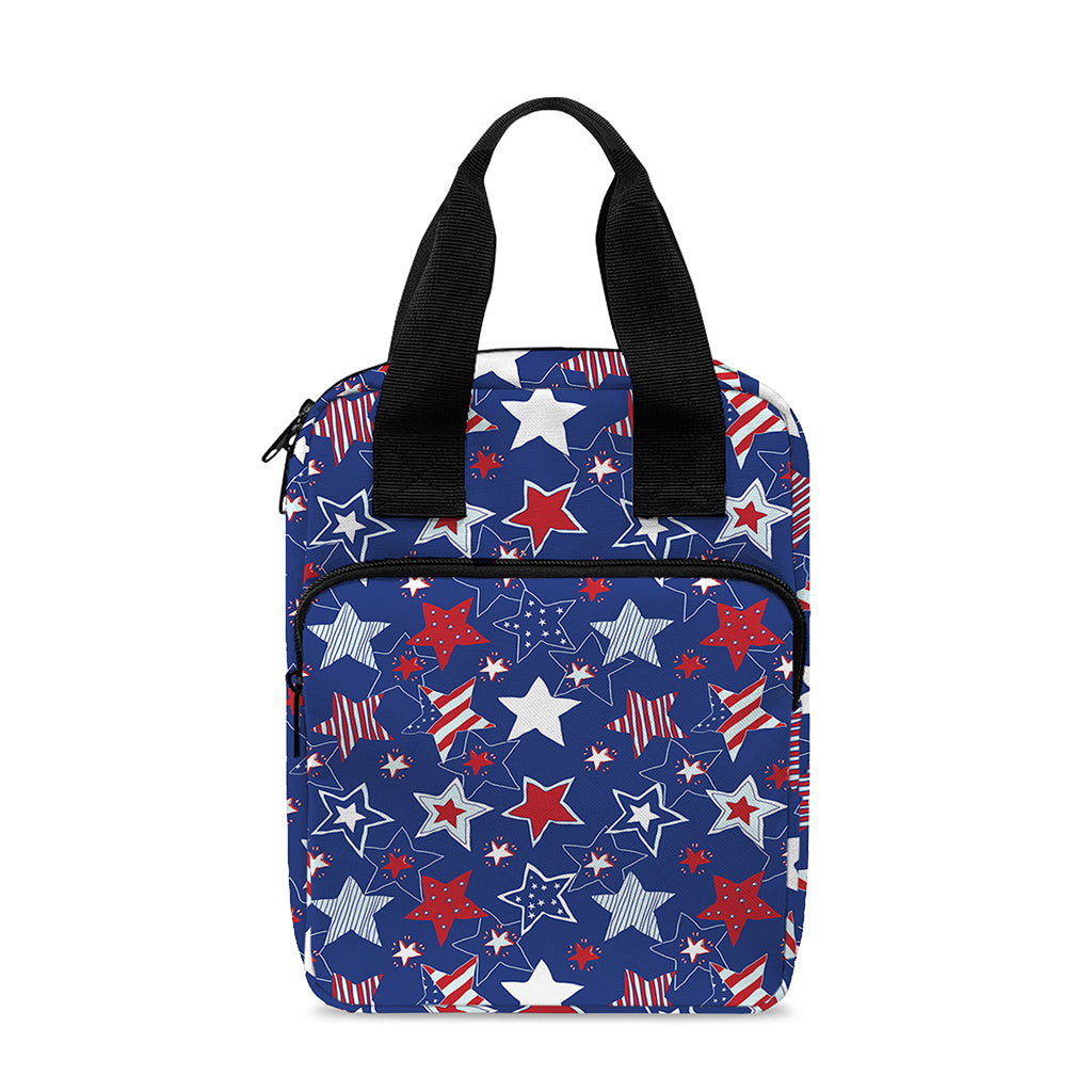 4th of July American Star Pattern Print Bible Tote Bag