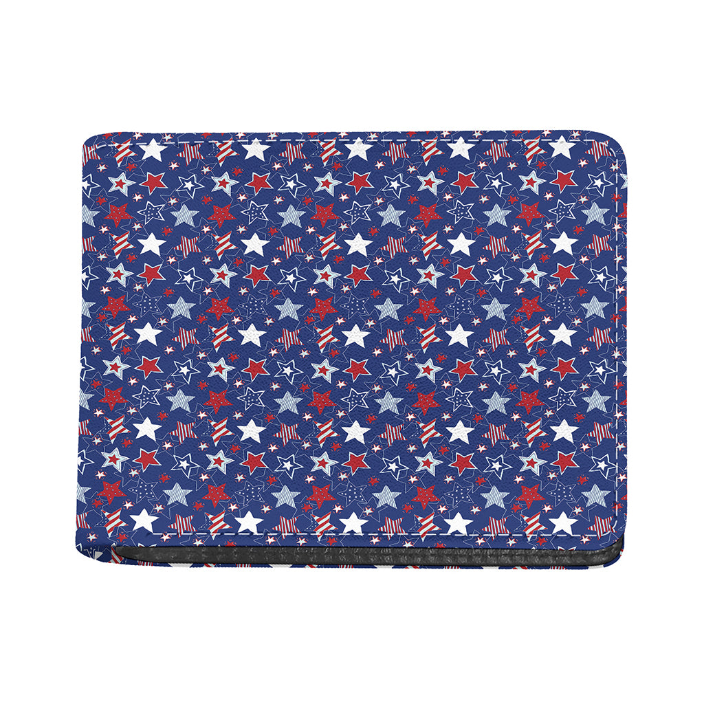 4th of July American Star Pattern Print Bifold Wallet
