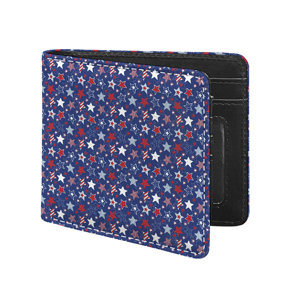4th of July American Star Pattern Print Bifold Wallet