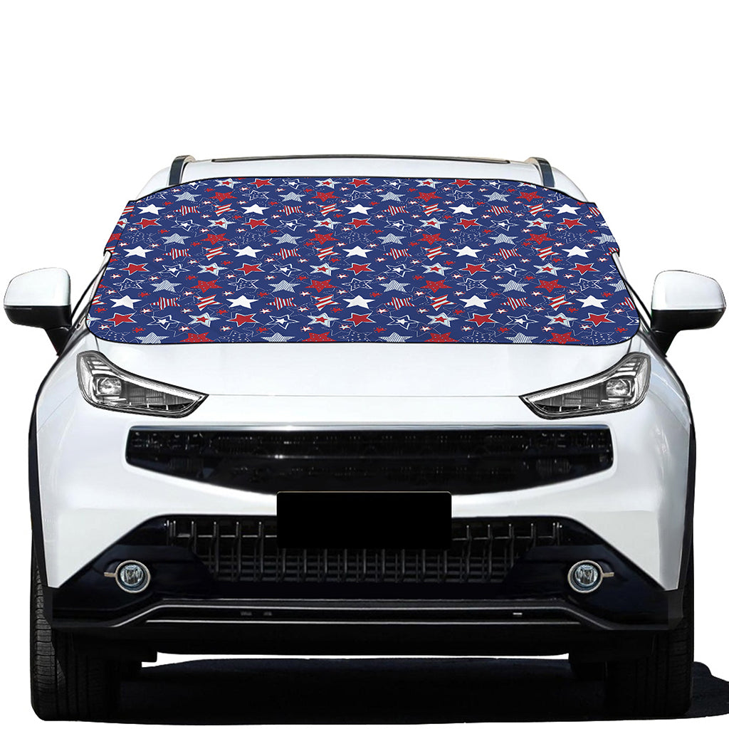 4th of July American Star Pattern Print Car Windshield Snow Cover