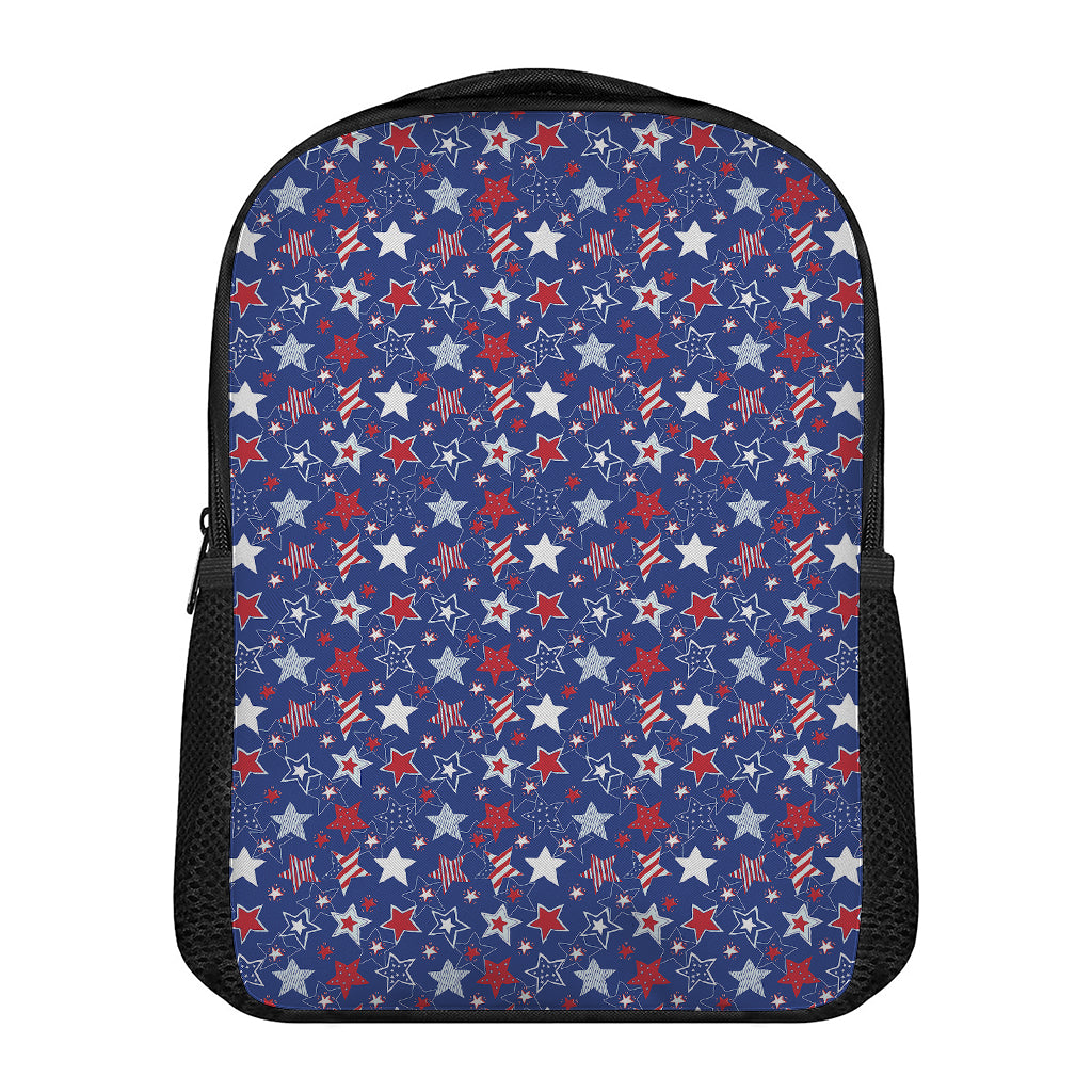 4th of July American Star Pattern Print Casual Backpack