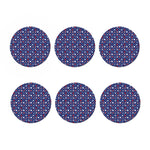 4th of July American Star Pattern Print Coaster Set