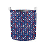 4th of July American Star Pattern Print Collapsible Laundry Basket