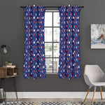 4th of July American Star Pattern Print Curtain
