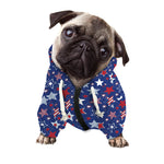 4th of July American Star Pattern Print Dog Zip Up Hoodie