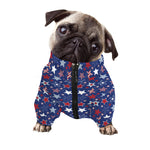 4th of July American Star Pattern Print Dog Zip Up Jacket