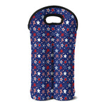 4th of July American Star Pattern Print Double Neoprene Wine Tote