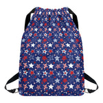 4th of July American Star Pattern Print Drawstring Backpack