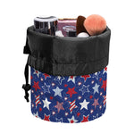 4th of July American Star Pattern Print Drawstring Makeup Bag