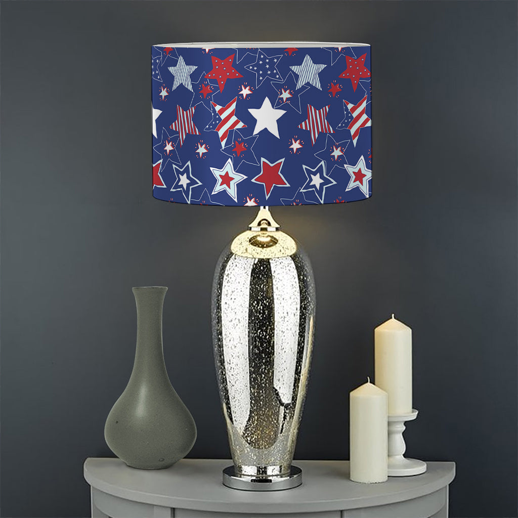 4th of July American Star Pattern Print Drum Lamp Shade
