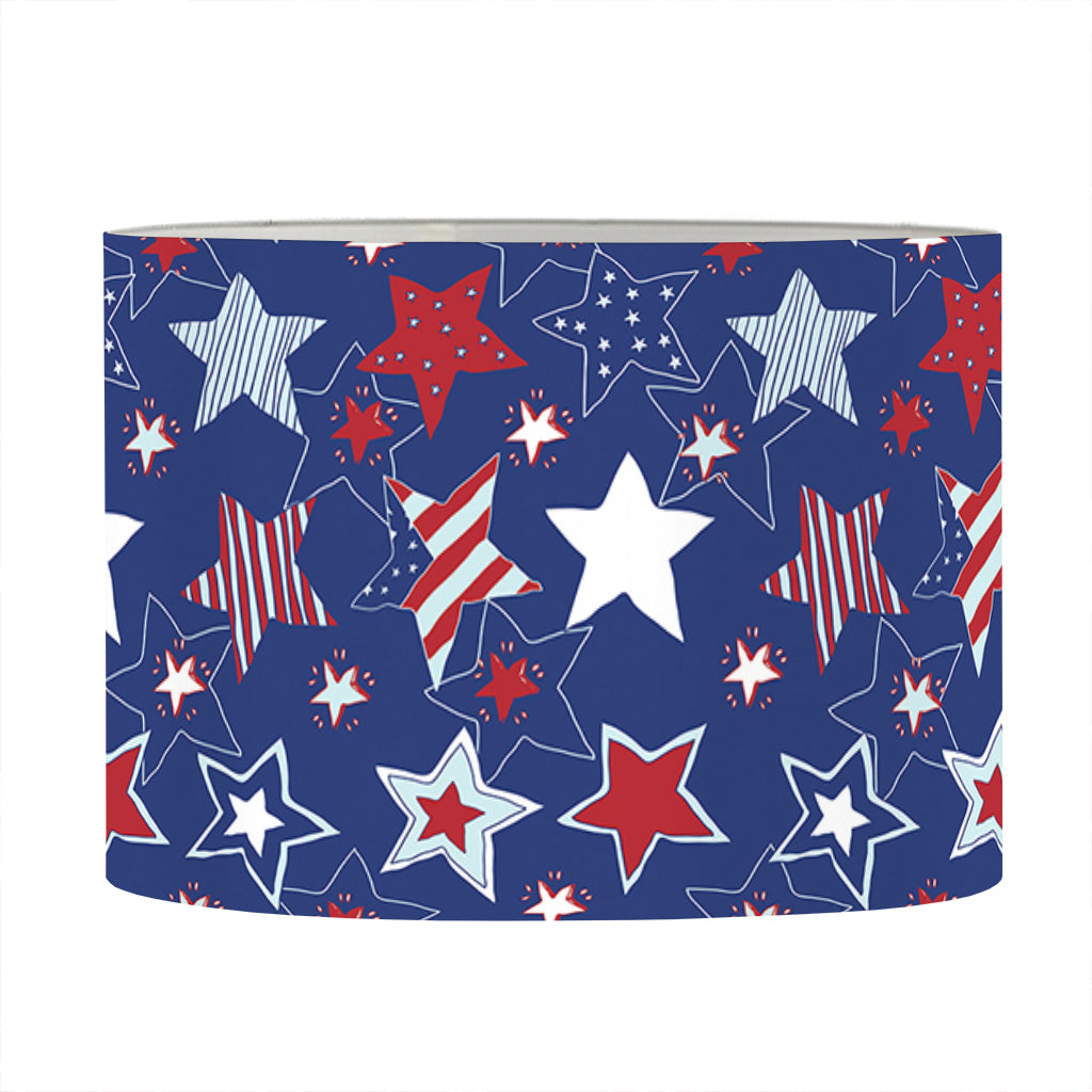 4th of July American Star Pattern Print Drum Lamp Shade