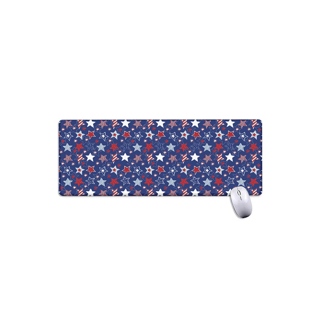 4th of July American Star Pattern Print Extended Mouse Pad