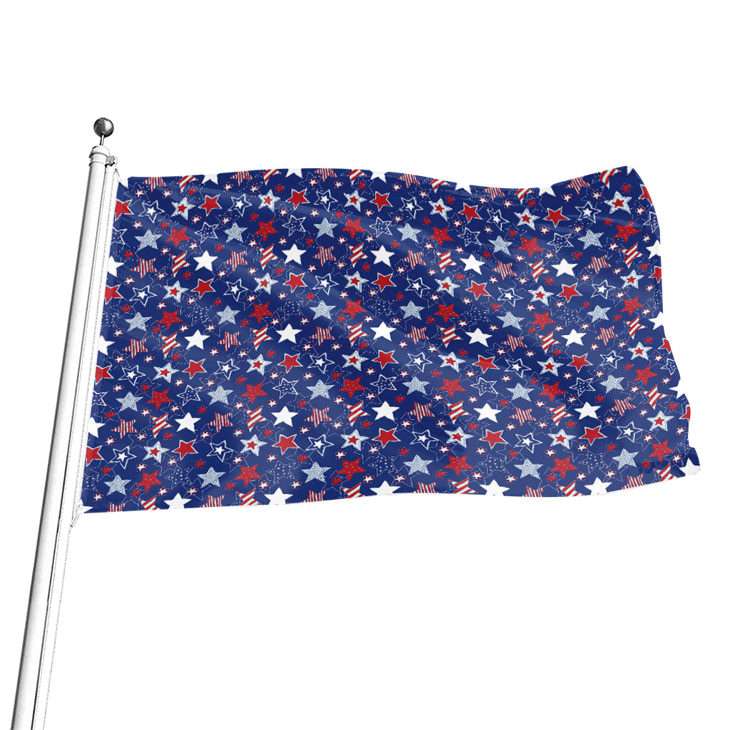 4th of July American Star Pattern Print Flag