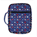 4th of July American Star Pattern Print Front Pocket Bible Bag