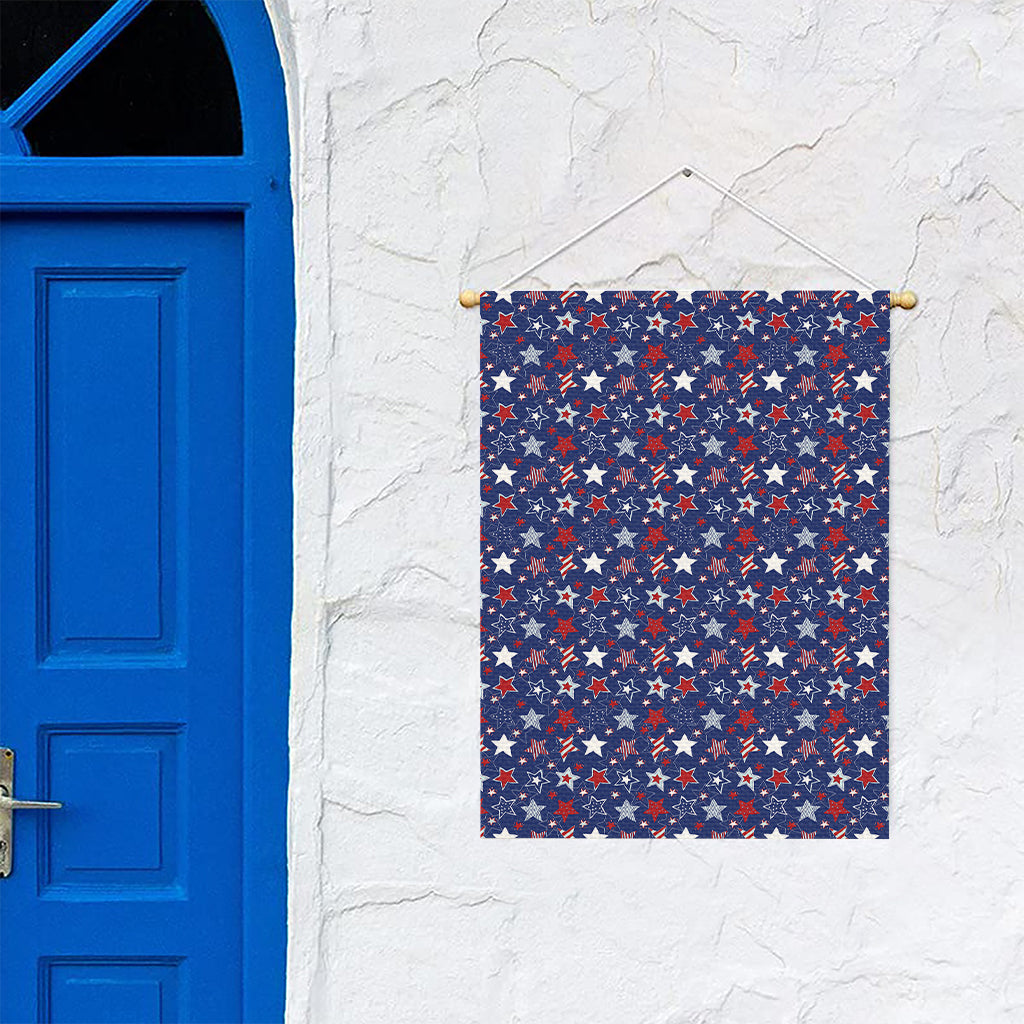 4th of July American Star Pattern Print Garden Flag
