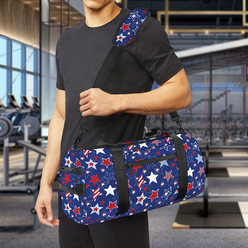 4th of July American Star Pattern Print Gym Bag