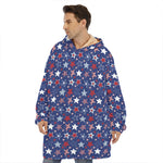 4th of July American Star Pattern Print Hoodie Blanket