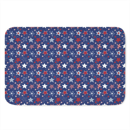 4th of July American Star Pattern Print Indoor Door Mat