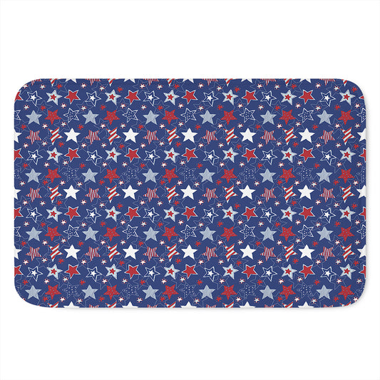 4th of July American Star Pattern Print Indoor Door Mat