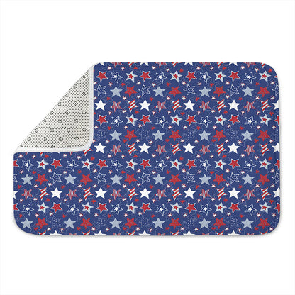 4th of July American Star Pattern Print Indoor Door Mat