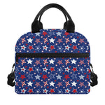 4th of July American Star Pattern Print Insulated Lunch Bag