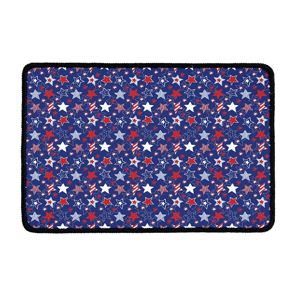 4th of July American Star Pattern Print Kitchen Mat