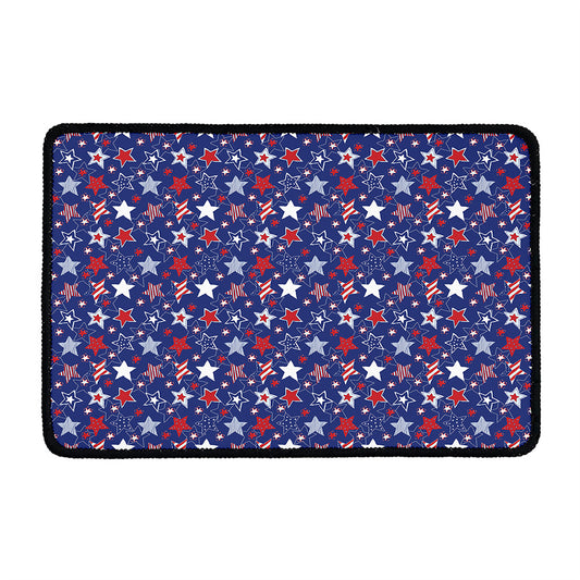 4th of July American Star Pattern Print Kitchen Mat