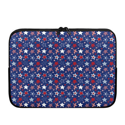 4th of July American Star Pattern Print Laptop Sleeve