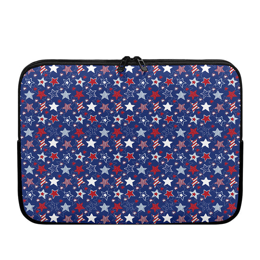 4th of July American Star Pattern Print Laptop Sleeve