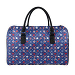 4th of July American Star Pattern Print Leather Duffle Bag