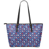 4th of July American Star Pattern Print Leather Tote Bag