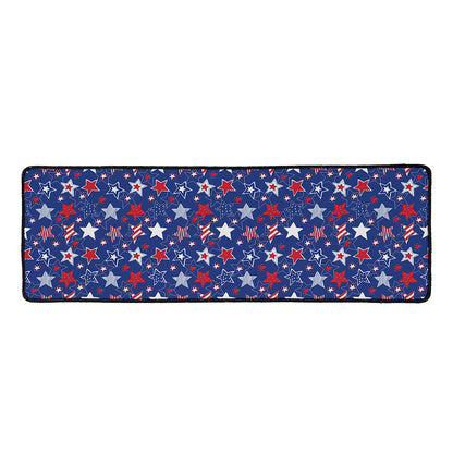 4th of July American Star Pattern Print Long Kitchen Mat