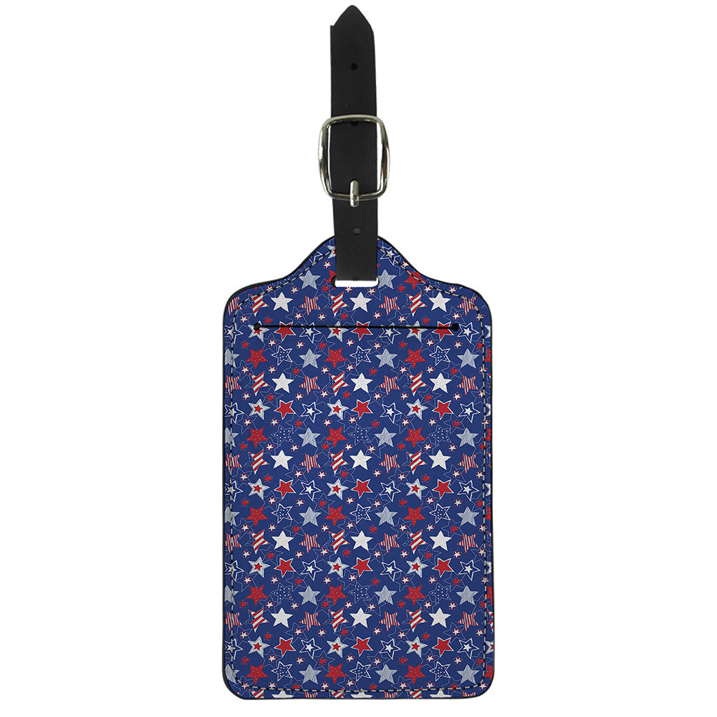 4th of July American Star Pattern Print Luggage Tag